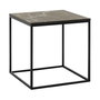 Hanah Home Shp-950-Qq-1 Mesa Auxiliar, 50x52x50 cm, Tablero de Partículas Recubierto de Melamina, Negro y Mármol